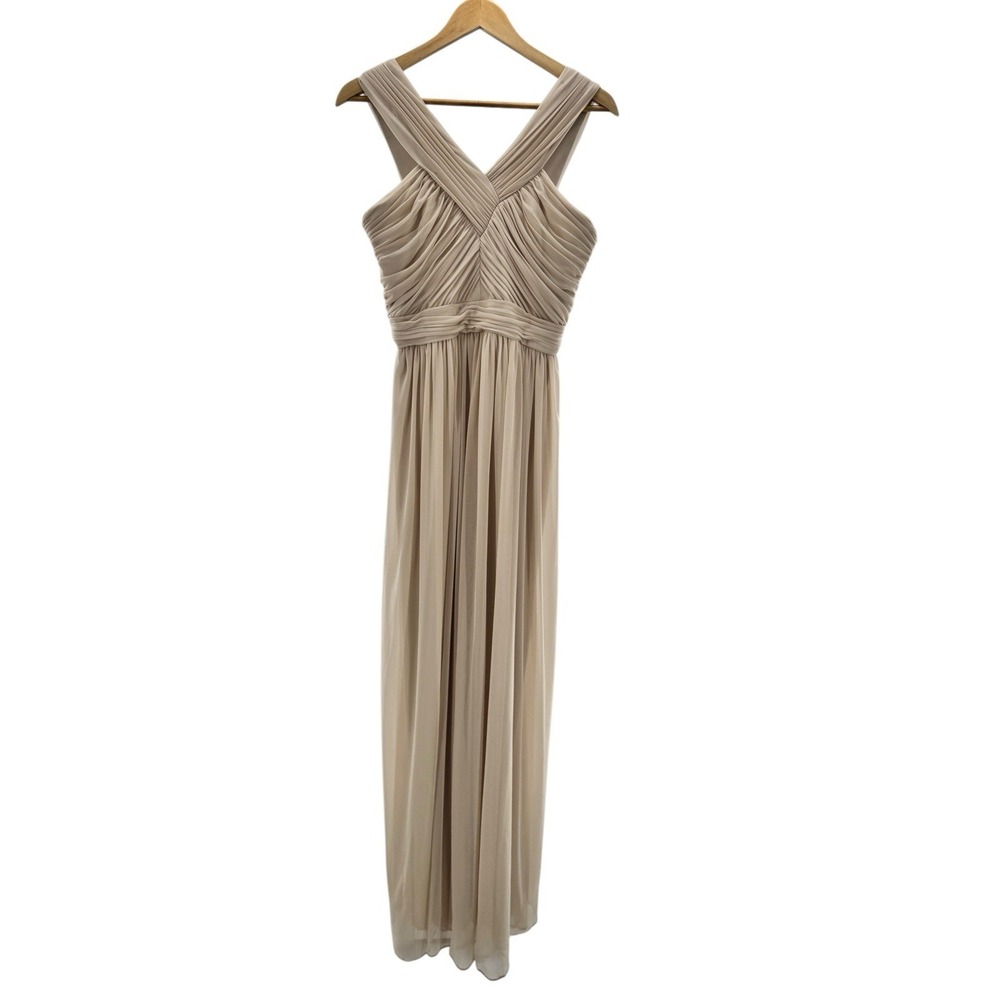 Alfred Sung Bridesmaid Dress D678 Champagne Palomino Formal Wedding Black Tie 10